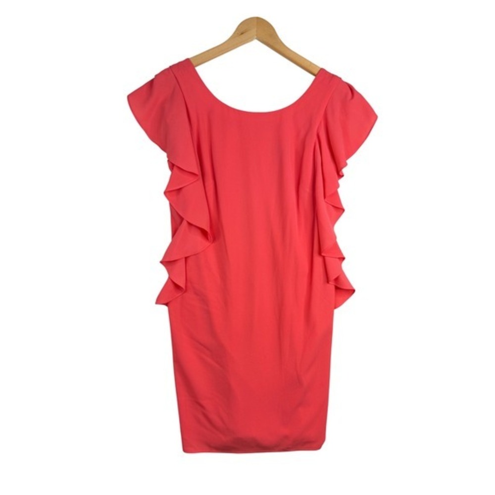 Jessica Howard Women's Ruffle Side Dress Size 8 Coral Orange